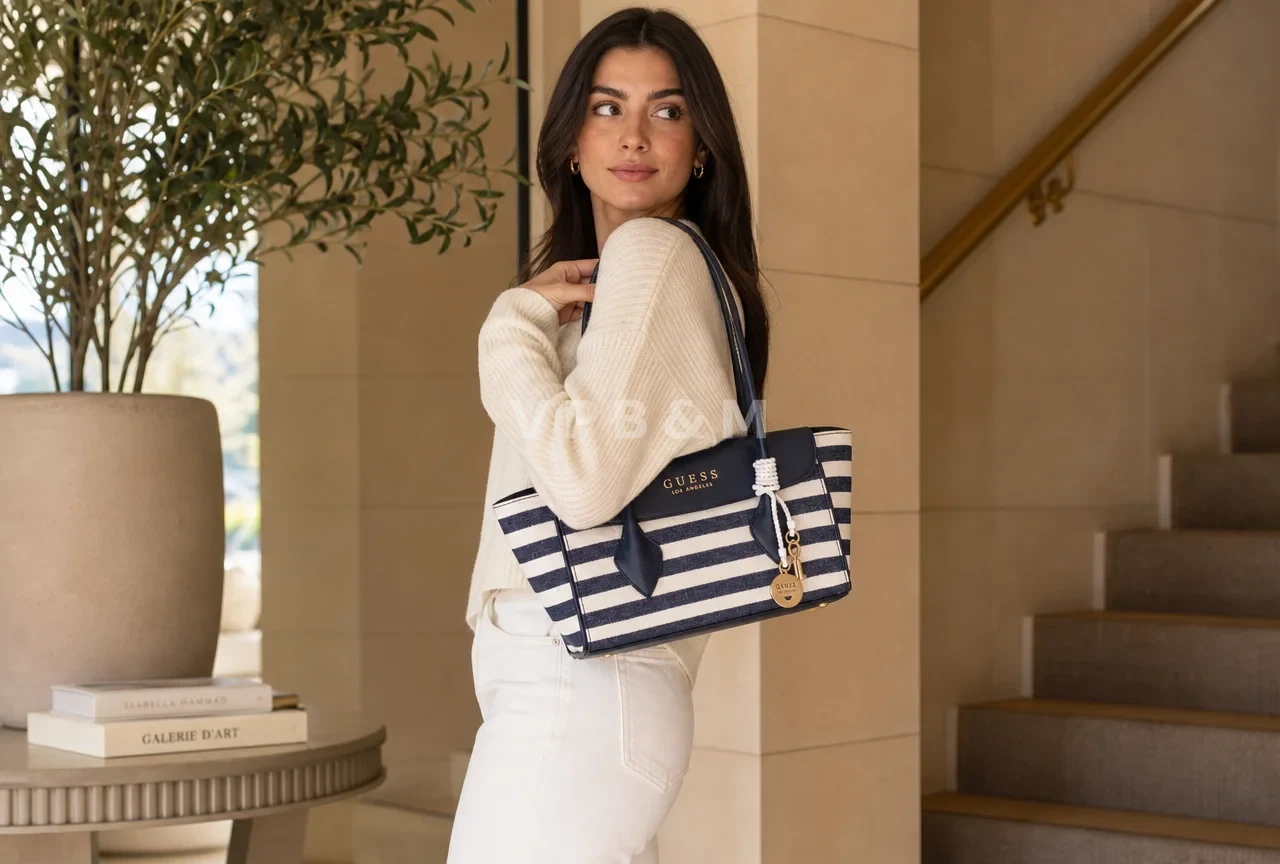 Hand Bag- Navy Lines 4
