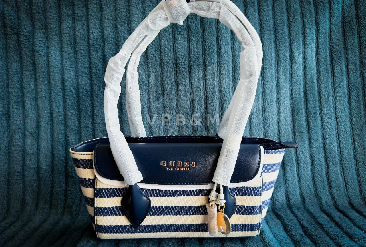 Hand Bag- Navy Lines